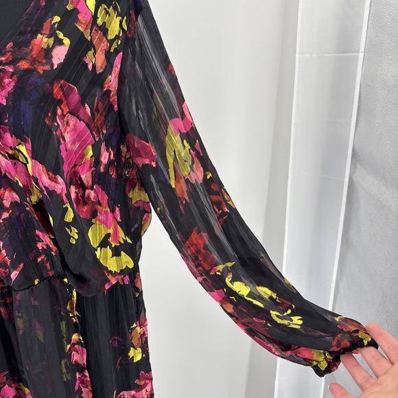 Ava And Viv Sheer 1X Floral Maxi Dress Romantic Goth Witchy Whimsigoth Flowy - Picture 3 of 7